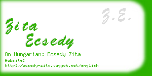 zita ecsedy business card